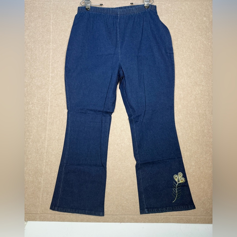 Women’s Quacker Factory Dream Jeanne’s Boot Cut  Rhinestone Bling - Stretch